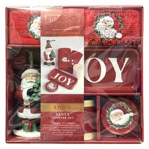 Santa - Holiday Hills Seasonal Decor 6-Piece Bathroom Counter Set, Assorted Desi